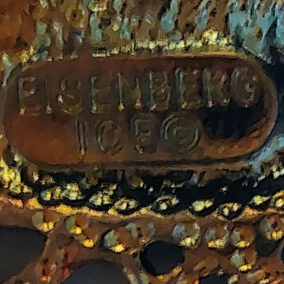 Vtg 40s 50s Eisenberg Ice Santa Sleigh, Christmas Tree Bow Brooch Signed 1.5" - Picture 4 of 5